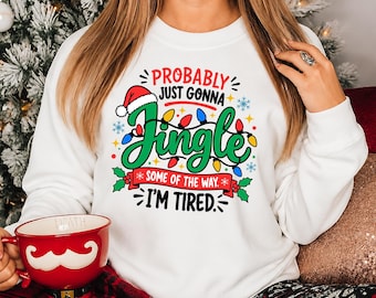 Jingle Song Christmas Sweatshirt, Funny Christmas Lights Crewneck, Christmas Holiday Sweater, Cozy Xmas Vibes Jumpers, Festive Xmas Gifts