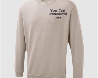 Sudadera bordada personalizada, suéter con texto personalizado, suéter con texto bordado aquí, regalo para el Día de la Madre, regalo personalizado para él y para ella