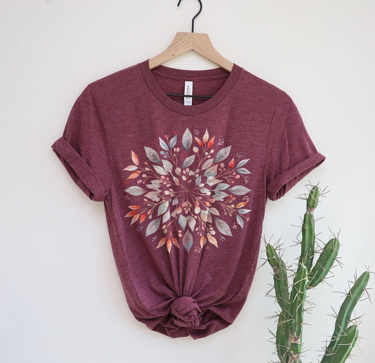 Floral Mandala T-Shirt, Mandala Flowers Shirt For Her, Boho Chic Tees, Gifts for Her, Yoga Shirt, Spiritual Flower Tshirt, Flower Lover Gift