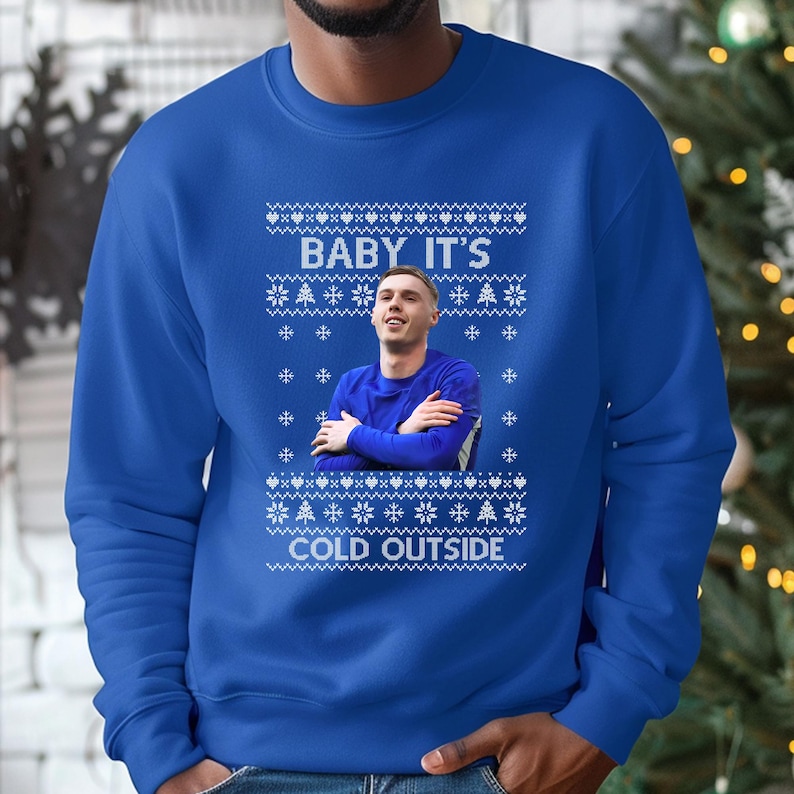 Cole Palmer Ugly Xmas Sweatshirt, Baby Its Cold Outside Funny Christmas Jumper,