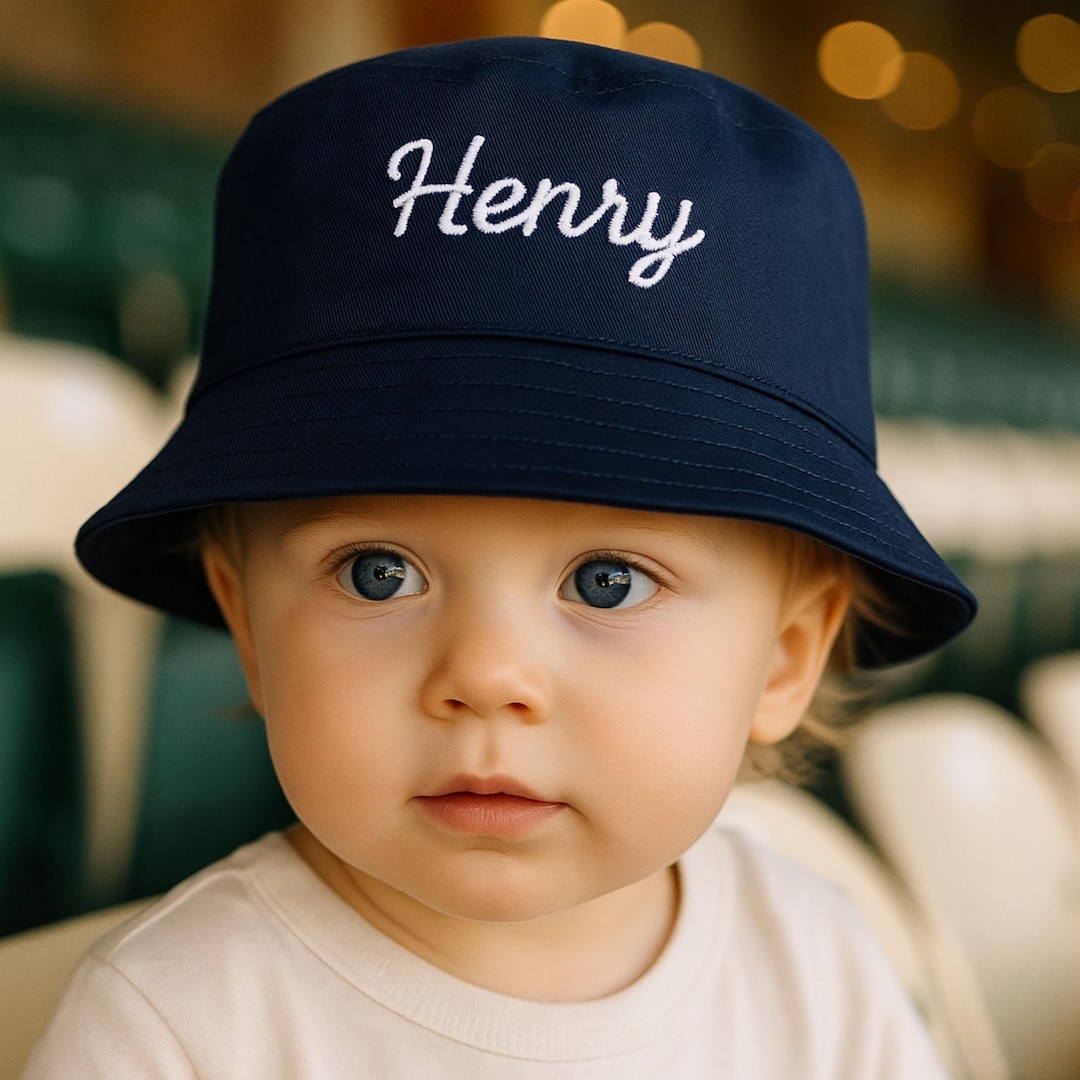 Sombrero de cubo personalizado para bebé, sombrero de sol bordado