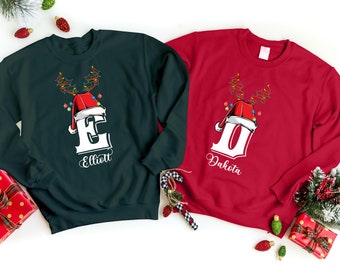 Maglione Natalizio Uomo Con Cappuccio E Stampa Renne/Babbo Natale - Felpa In Poliestere/Spandex, Caldo E Divertente Per Le Feste
