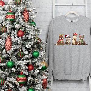 Christmas Sweatshirt, Otters Christmas Lights Printed Sweater, Merry Christmas Jumper, Otter Lover Christmas Gifts, Christmas Night Presents