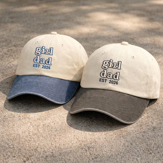 Personalised Girl Dad Hat, Custom Dad Est Date Baseball Cap, Embroidered Dad Of Girls Hat, New Dad Gift, Dad Birthday Gift, Fathers Day Gift