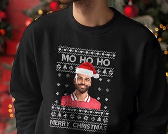 Maglione natalizio di Mo Salah, felpa natalizia con stampa di Mo Salah, maglione natalizio di Liverpool Salah, regalo di Natale per i tifosi di calcio
