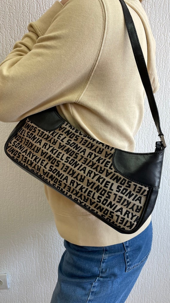 Y2K / 2000s Sonia Rykiel Canvas Logo Shoulder Bag, Vintage 