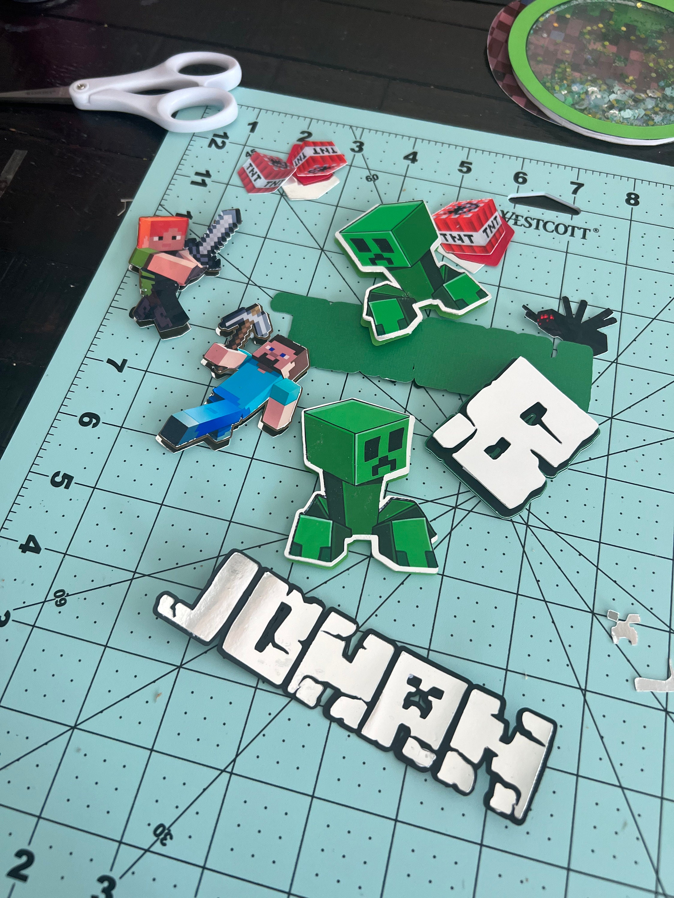 Personalized Handmade Minecraft Cake Topper