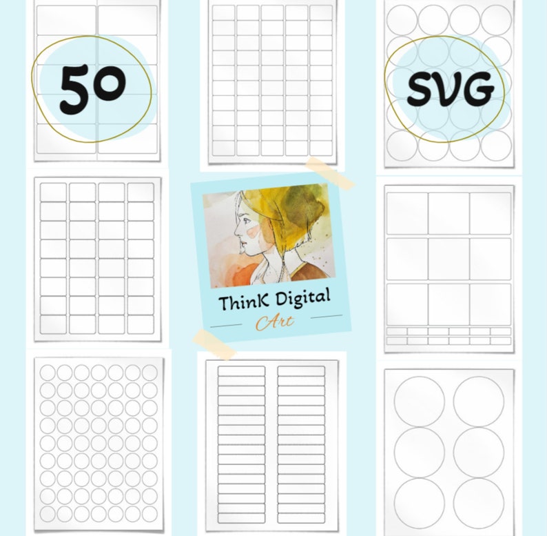 50 Blank Labels Templates Back to School Blank Stickers - Etsy
