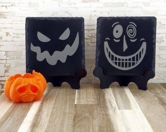 Nightmare Before Christmas Coasters: Laser Engraved Slate Fan Art