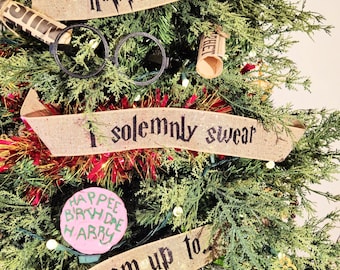 Christmas Tree Ribbons and Sets! Wizard Inspired Mischief - 30" Long Each Decor