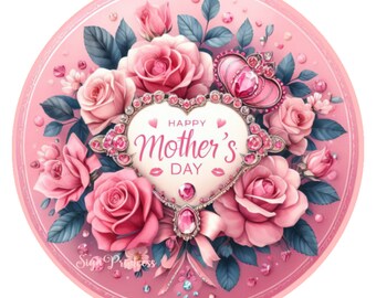 Happy Mother's Day Sign, Metal Wreath Sign, Mother's Day Sign