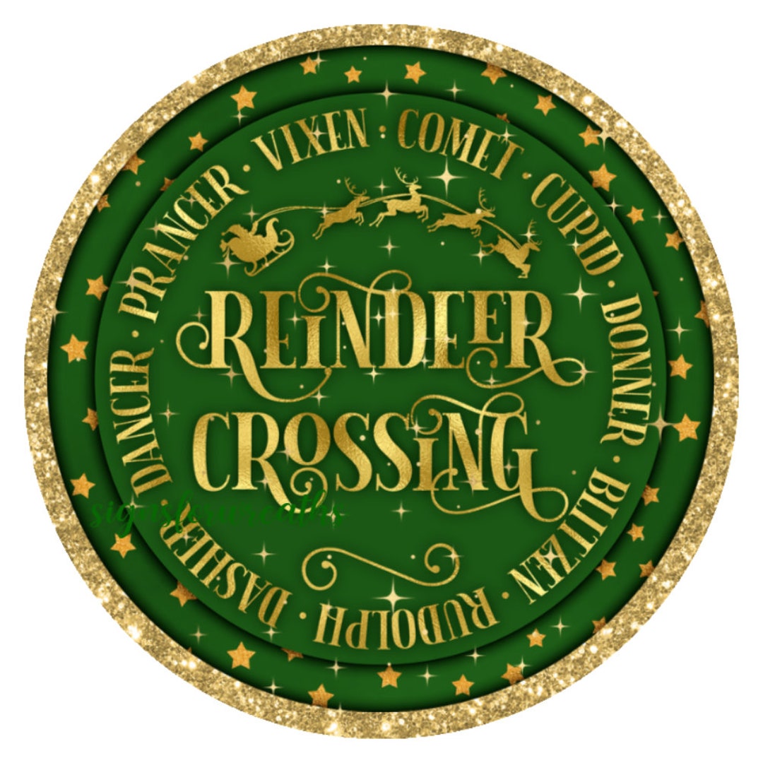 Reindeer Sign Metal Wreath Sign Christmas Sign for Wreaths Etsy