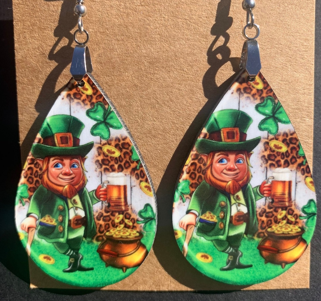 St. Patrick’s Day 2 Faux Leather Earrings main image 1