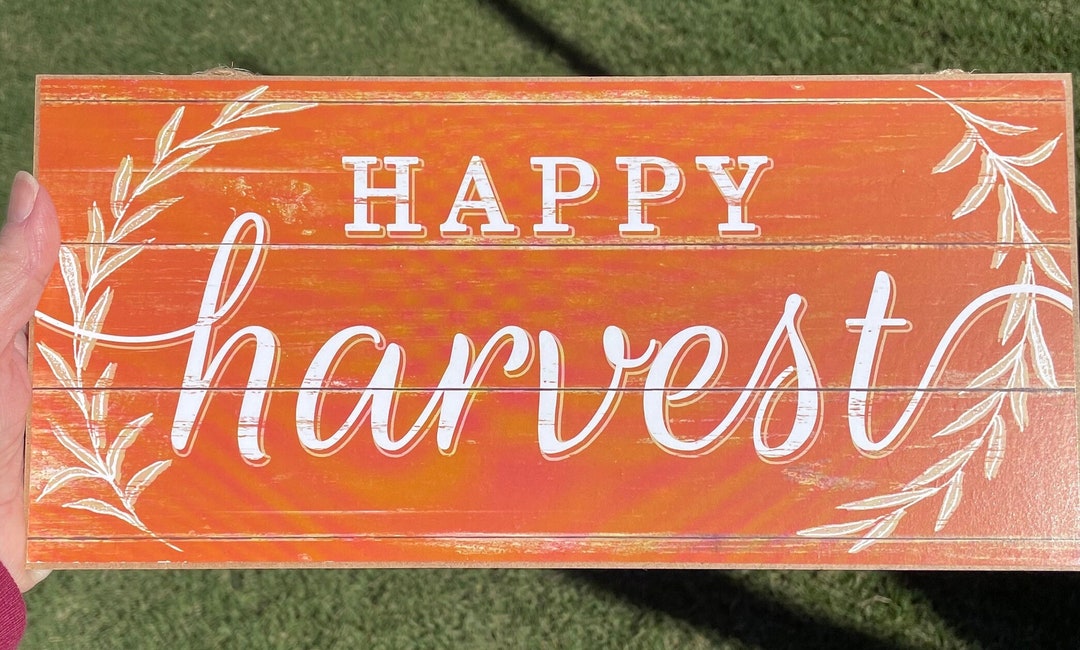 Happy Harvest Sign, Fall Wreath Sign, Wooden Fall Sign Etsy