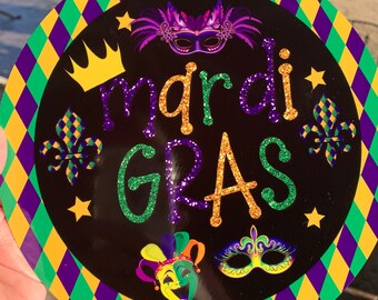 mardi gras sign for wreath