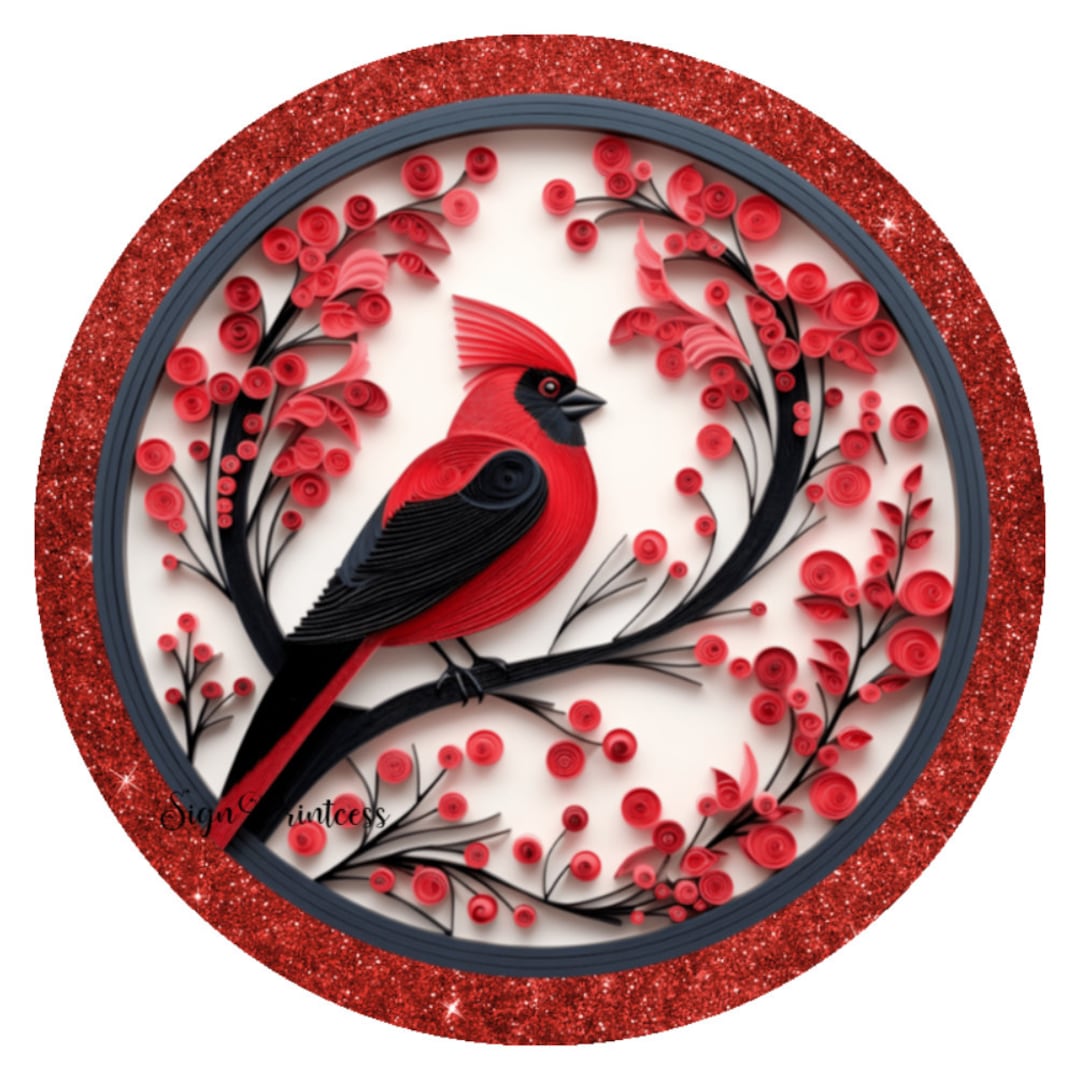 cardinal-sign-metal-wreath-sign-christmas-sign-for-wreaths-cardinal