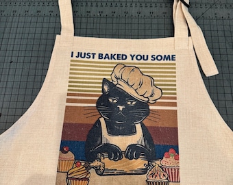 I Baked You Some Shut the Fucupcakes Adult Size Apron, Funny Apron Gift, Funny Cat Person Gift, Funny Baker Gift, Funny Kitchen Gift