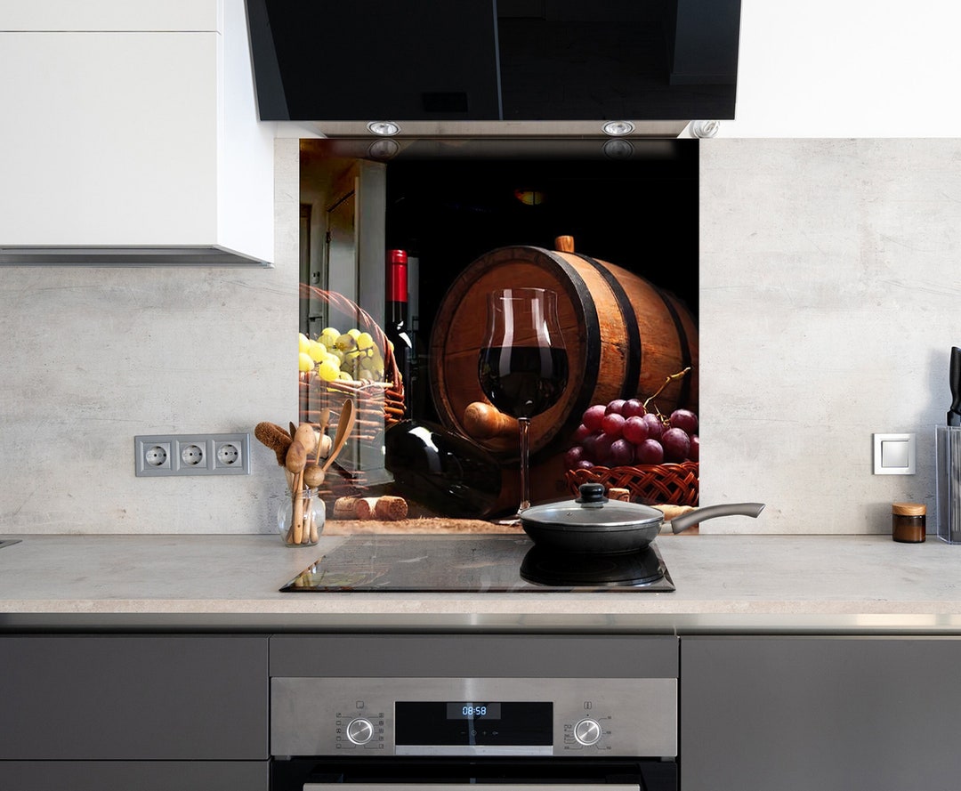 Kitchen Glass Splashback Glass Wine Backsplash Etsy