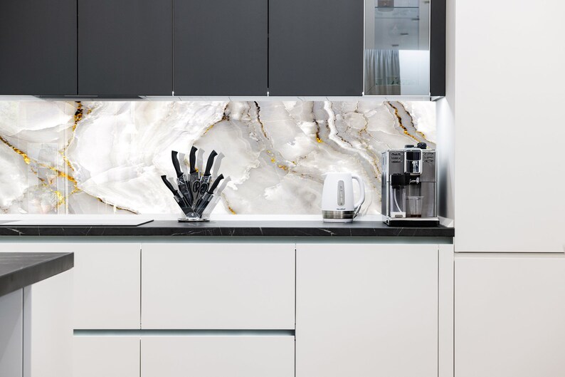 Backsplash Tilesolid Tempered Glass Wall Protectionkitchen Etsy UK