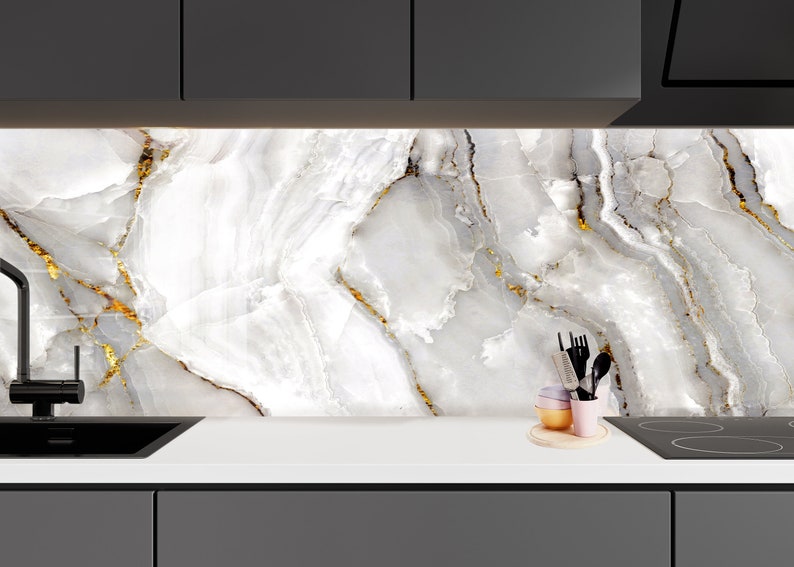 Backsplash Tilesolid Tempered Glass Wall Protectionkitchen Etsy UK