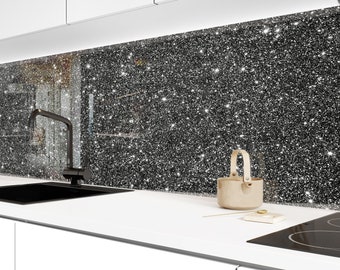 udløser Kontoret Wetland Grey Glitter Backsplash Tile-solid Tempered Glass Wall - Etsy