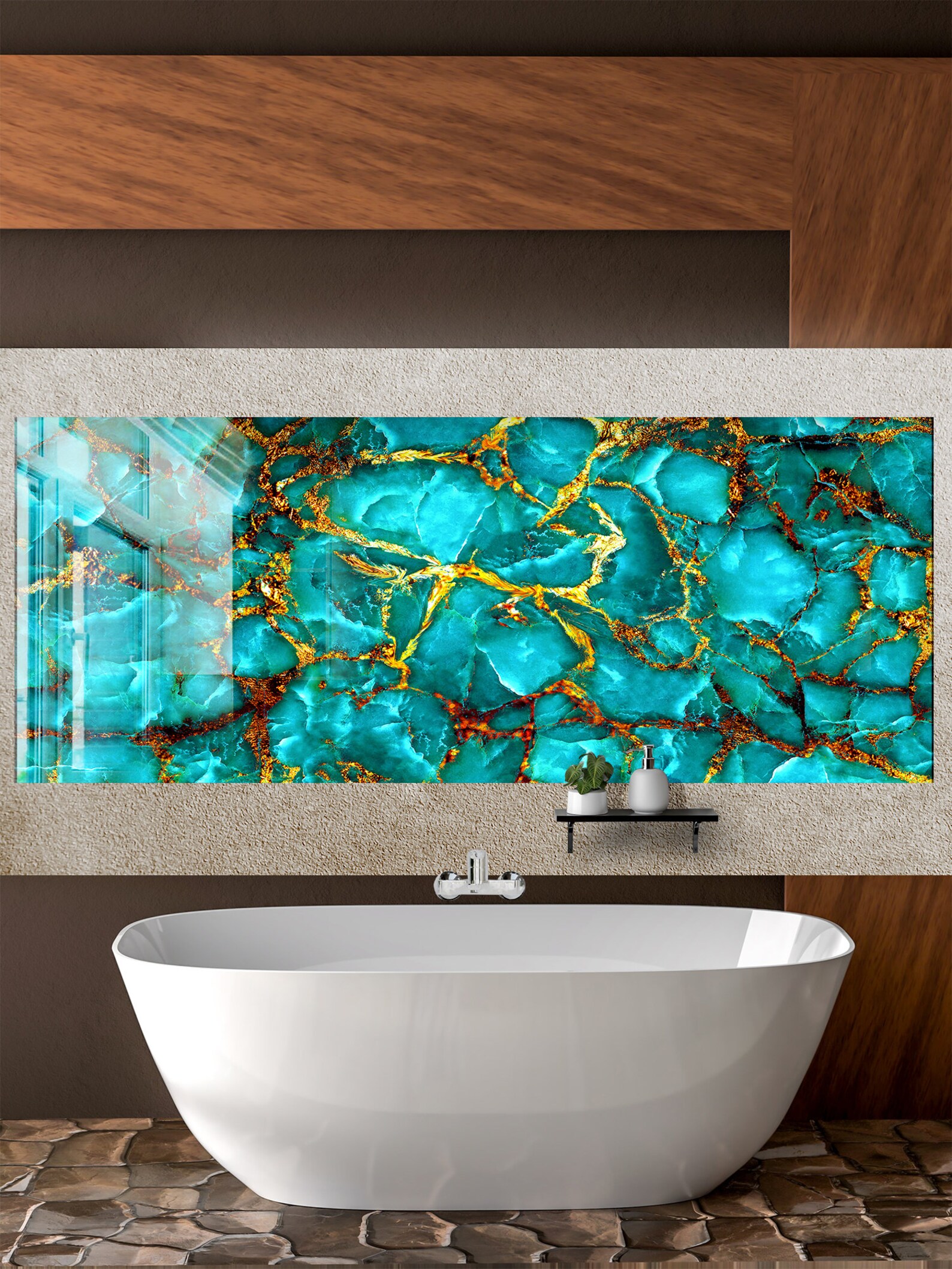 Kitchen Glass Splashbacktempered Glass Marble Backsplash Tile Etsy