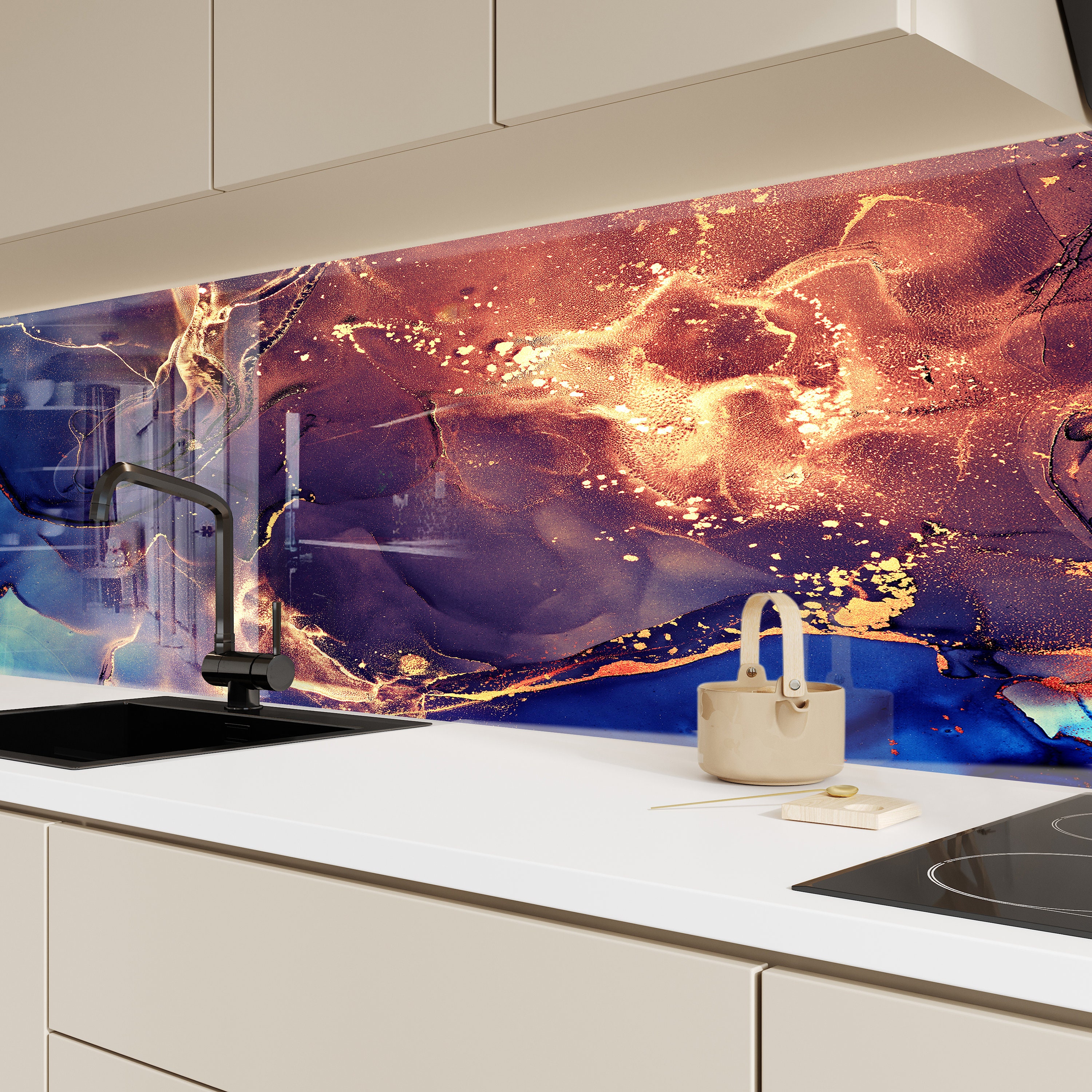 tempered glass back splash
