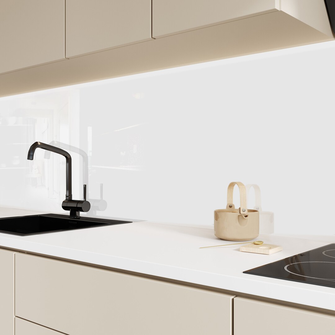 Light Gray Backsplash Tiletempered Glasssolid Glass Etsy