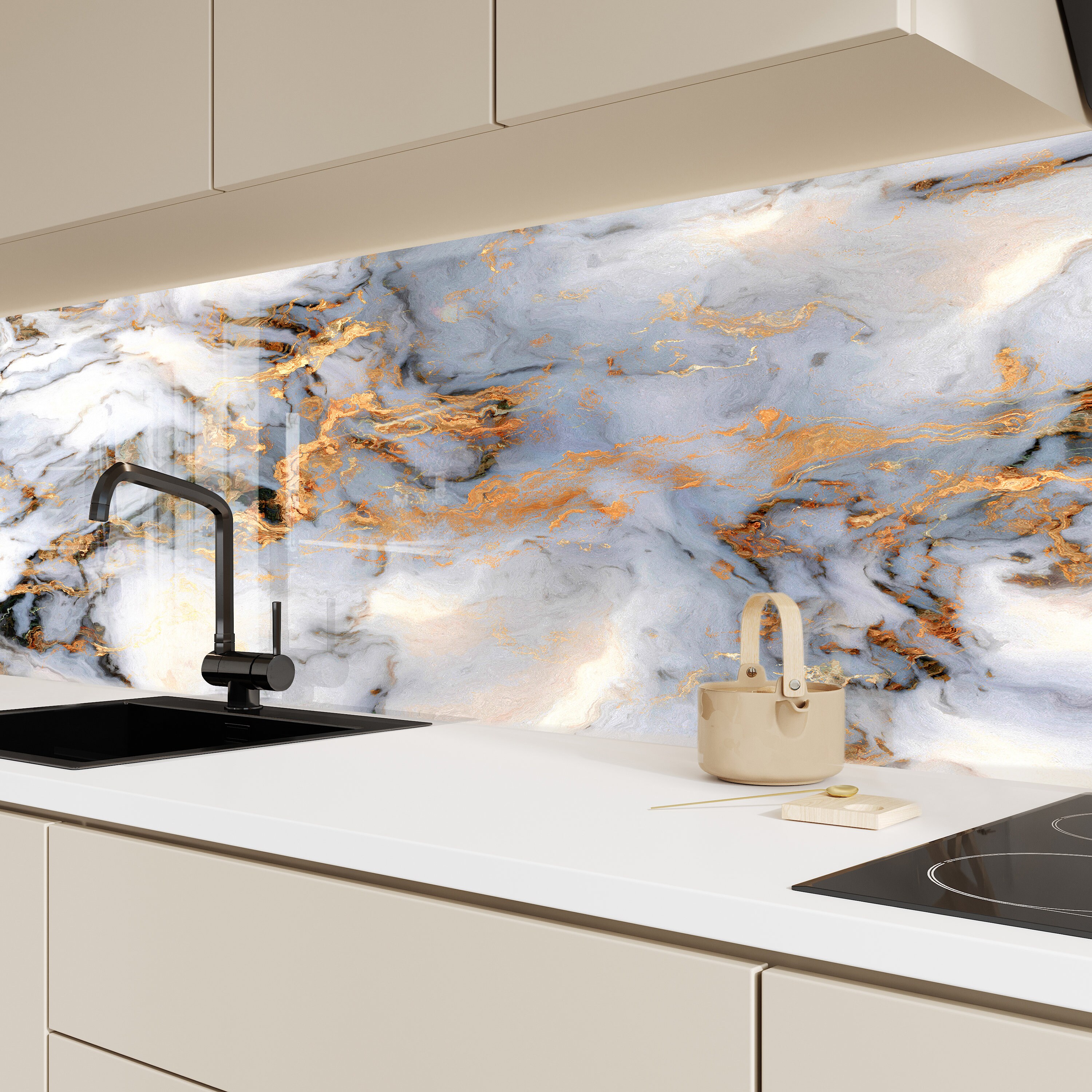Kitchen Glass Splashback-tempered Glass Backsplash Tile - Etsy