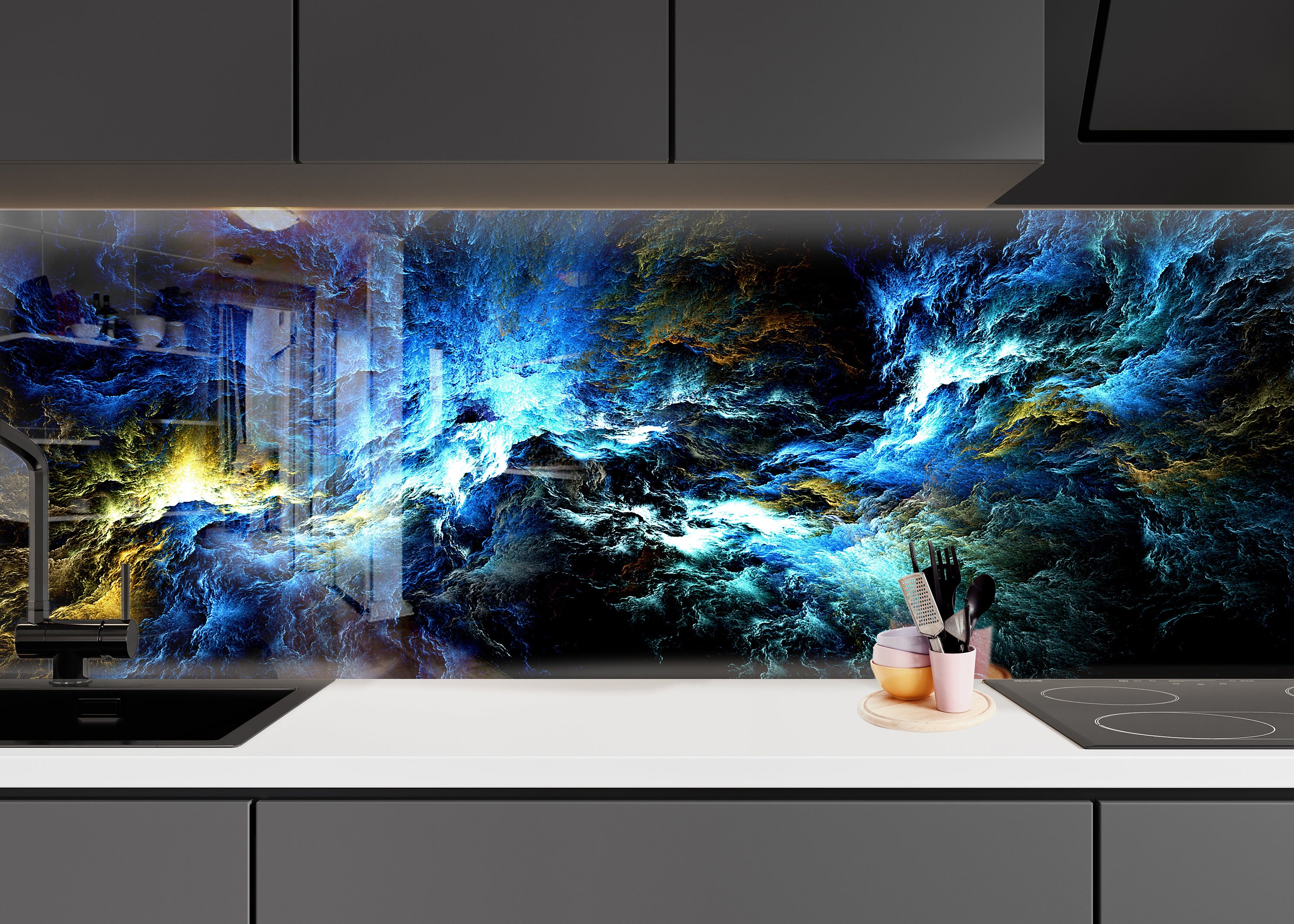 Tempered Glass Backsplash Designcooker Wall Backsplash Etsy