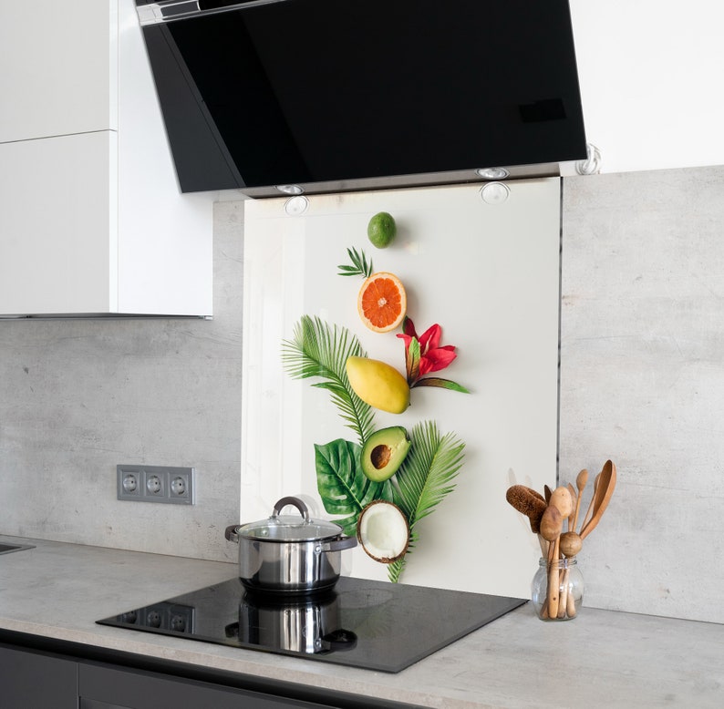 Kitchen Glass SplashbackTempered Glass Backsplash Tile Kitchen