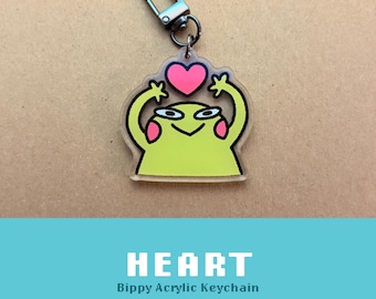 Heart Bippy Acrylic Keychain
