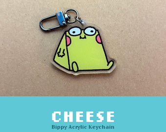 Cheese Bippy Acrylic Keychain