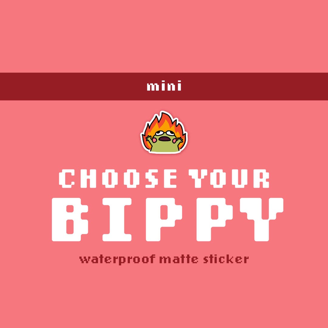 Mini Bippy Stickers 10pk (waterproof Vinyl) - Etsy