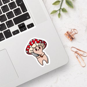 Champignon tueur - Sticker vinyle 2" - Sticker vinyle mignon | Sticker drôle | Esthétique kawaii | Champignon empoisonné | Champignon | Idée cadeau