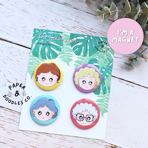 The Golden Girls Button Magnets - 1.75&quot; Button Magnet Set - Golden Girls Magnet | Fridge Magnet | Gift Idea | Golden Girls Fan