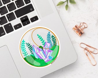 Terrarium Crystal Vinyl Sticker: Waterproof Laptop Decal