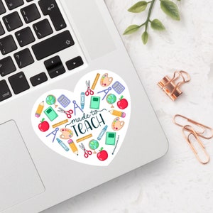Made to Teach - 2,5 "Matter Vinyl-Aufkleber - Lehrer-Aufkleber, Geschenk für Lehrer, Geschenkidee, Wasserflasche Aufkleber, Laptop Aufkleber, Für Erzieher