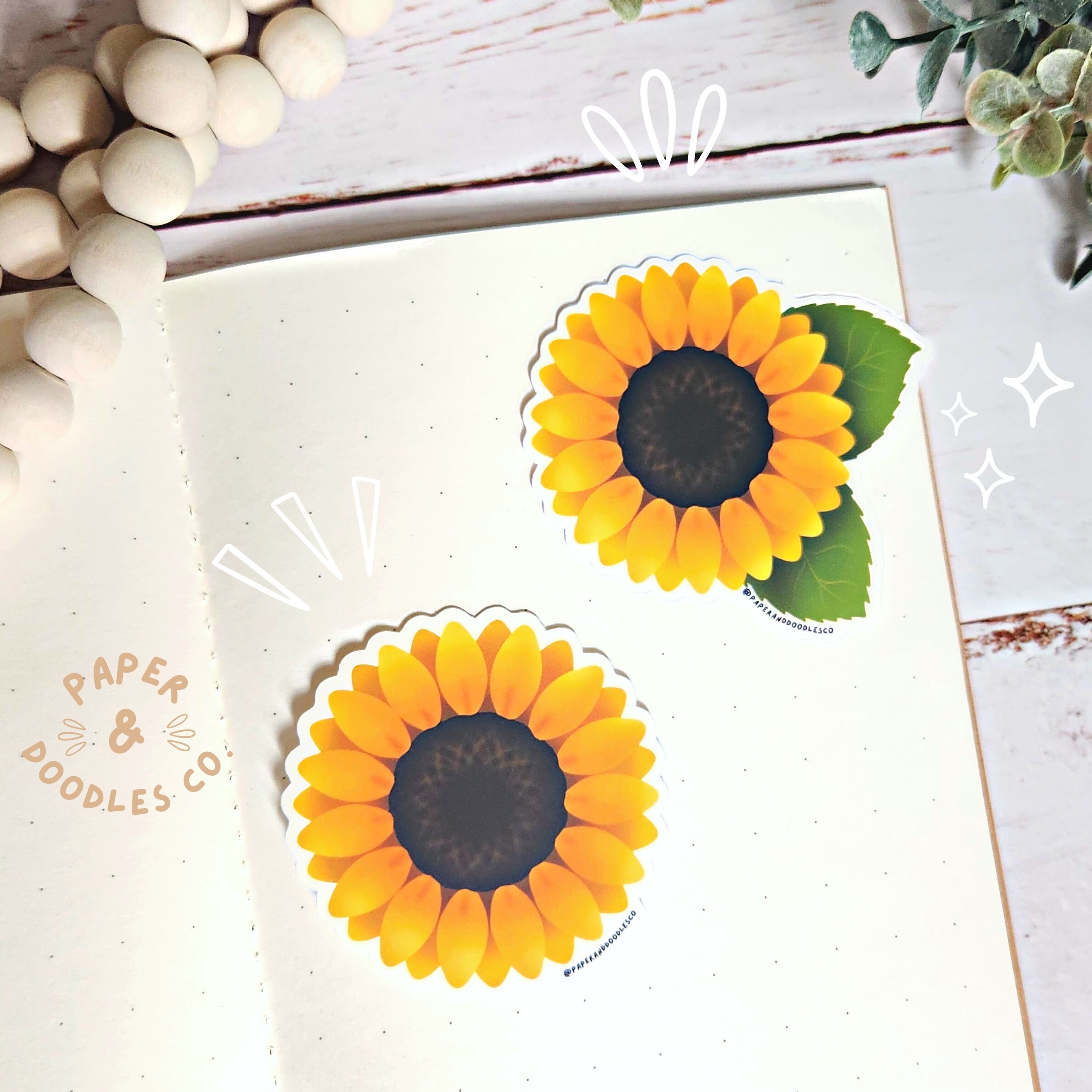 Sunflower Sticker: 3" Matte Vinyl Decal for Plant Lovers - Etsy