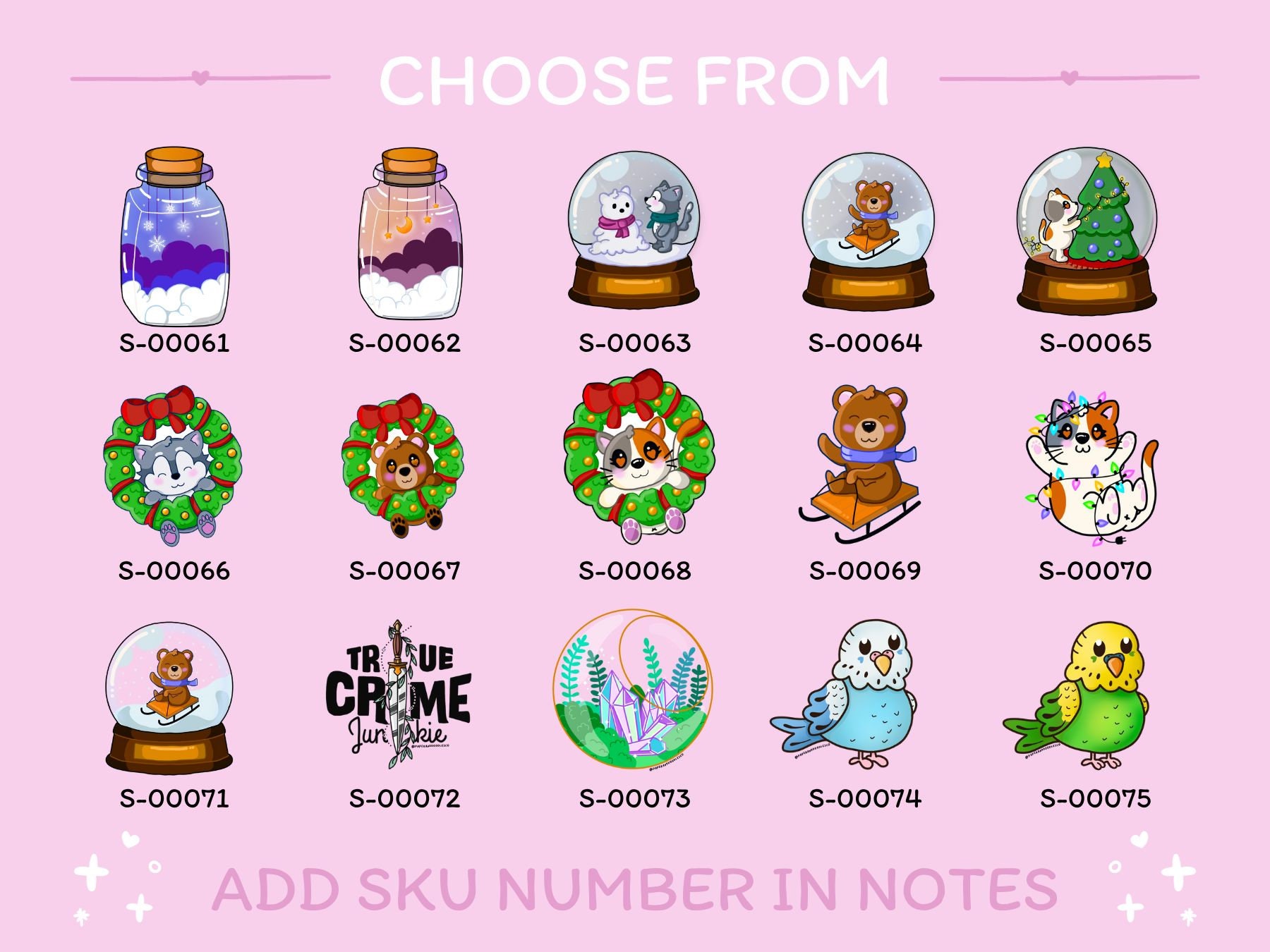 You Pick 15 Sticker Pack - Any 15 Stickers - Cute Stickers, Choose Your ...