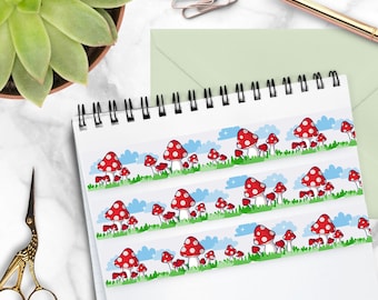 Washi-tape met champignons: Cottagecore kawaii-journalingtape (20 mm x 5 m)