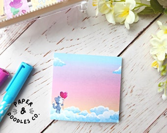 Sunset & Clouds - 3x3 cute sticky notes - 50 pages - Kawaii aesthetic | Post-it Notes | Cute Stationery | Memo Pad | Notes | Bujo | Planner