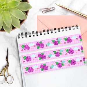 Roses Washi Tape - 20mm x 5m - Crafting Tape | Journaling Tape | BuJo Tape | Kawaii Washi Tape | Scrapbooking Washi Tape | Cottagecore