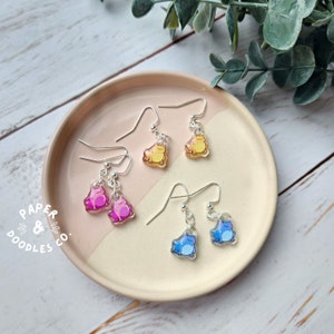 Froggy Earrings - .5&quot; Acrylic Earrings - Kawaii Aesthetic | Cute Dangles | Dangling Earrings | Frog Earrings | Kawaii Style |  Gift Idea