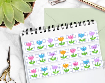 Tulips Washi Tape: Kawaii Journaling Craft Tape (15mm x 10m)