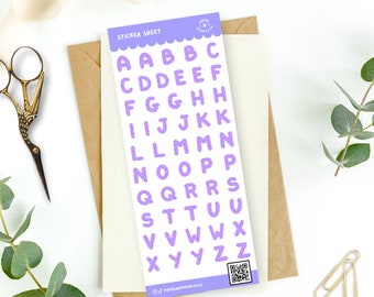 Kawaii ABC Clear Vinyl Sticker Sheet – Alphabet Journaling Stickers
