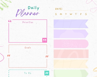 Digital daily planner rainbow