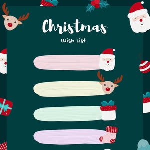 Kinder Weihnachtswunschliste digitale Datei süßer Rentier Weihnachtsmann png