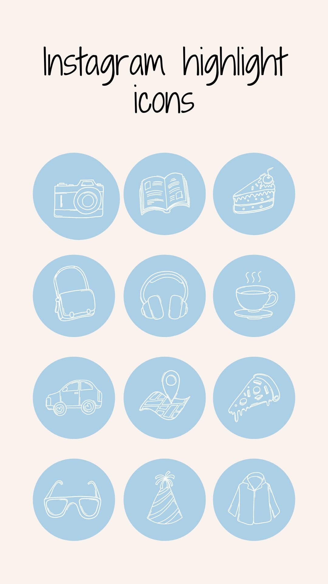 BLUE Instagram Highlight Icons IG Stories Icons Emojis Pdf - Etsy