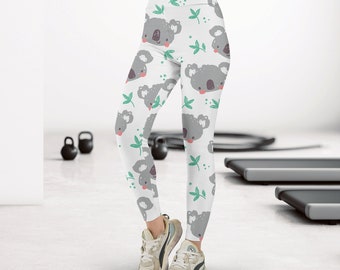 Koala Leggings, Koala Print, Koala Yoga Pants, Koala Gift HL32